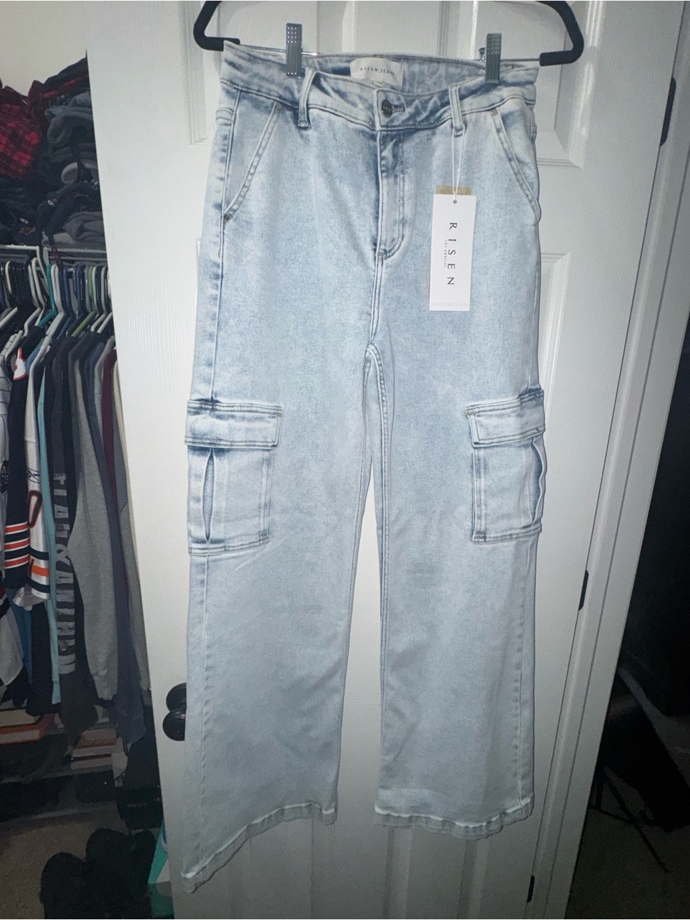 Risen Light Wash Cargo Jeans for Women